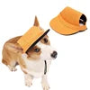 Pet Baseball Cap Adjustable Chin Strap Open Ear Design Dog Sun Visor Hat Solid Pattern Breathable Eco-Friendly Soft Canvas