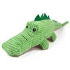 Durable Soft Corduroy Fabric Cute Crocodile Tooth Cleaning Big Dog Plush Toy with Squeak Feature Green All Seasons