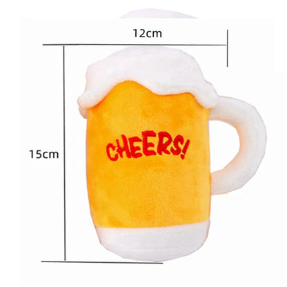 Wholesale Custom 3D Stuffed Animal Plush Barking Dog Toy Cute Pet Interactive & Movement Toys Bottle Mugs