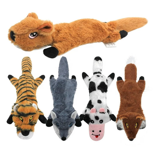 Cheap Cartoon Dog Chew Sound Making Interactive Plush Toy for Small Animals and Cat Training Includes Rabbit Cow Features