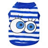 Wholesale XS Size Cotton Dog Clothes with Big Eyes Stripes XS Wag a Tude T-Shirt Summer/Spring Cartoon Style Shirt for Dogs