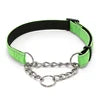 Reflective Modern Luxury Nylon+Metal Dog Collar P-Chain Anti-Burst Shockproof Adjustable Safety Chain Durable Outdoor Use