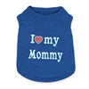 Wholesale Cute I Love Daddy Mommy Printed Cotton Dog T Shirts Tank Tops in XS S XL Sizes for Spring Summer Autumn Seasons