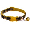 High Quality Adjustable Nylon Dog Collar Classic Plaid Design with Colorful Bell for Small Pets' Training