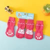 Cute Cartoon Duck Paw Anti-Slip Rubber Dog Socks Fashion Style Waterproof Pet Sock Shoes with Grip Knitted Animal Pattern