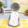 Cute Peach Printing Yorkie Chihuahua Dog Polyester Vests with Harness Ring for Summer Spring Classic Design Wholesale