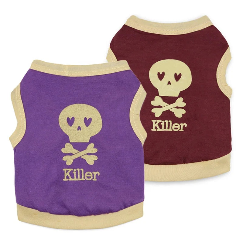 Wholesale Cool Killer Summer Pet Dog Clothes Shirt Modern XL and XS Cotton Coat with Print Pattern for Spring Season