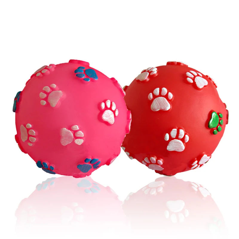 Eco-Friendly Durable Vinyl Rubber Paws Cartoon Style Dog Toy Balls Pet Interactive & Movement Chew Toys with BB Squeaker