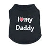 Wholesale Cute I Love Daddy Mommy Printed Cotton Dog T Shirts Tank Tops in XS S XL Sizes for Spring Summer Autumn Seasons