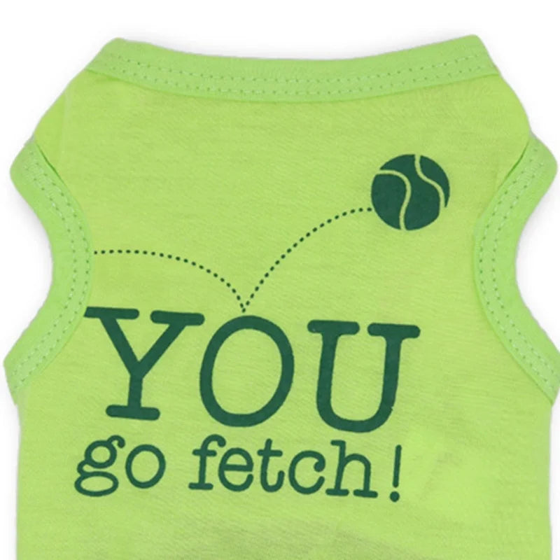 You Go Fetch Cotton Sport Jersey for Small Dogs XS and XL Sizes Print Pattern Summer Spring Apparel Accessory