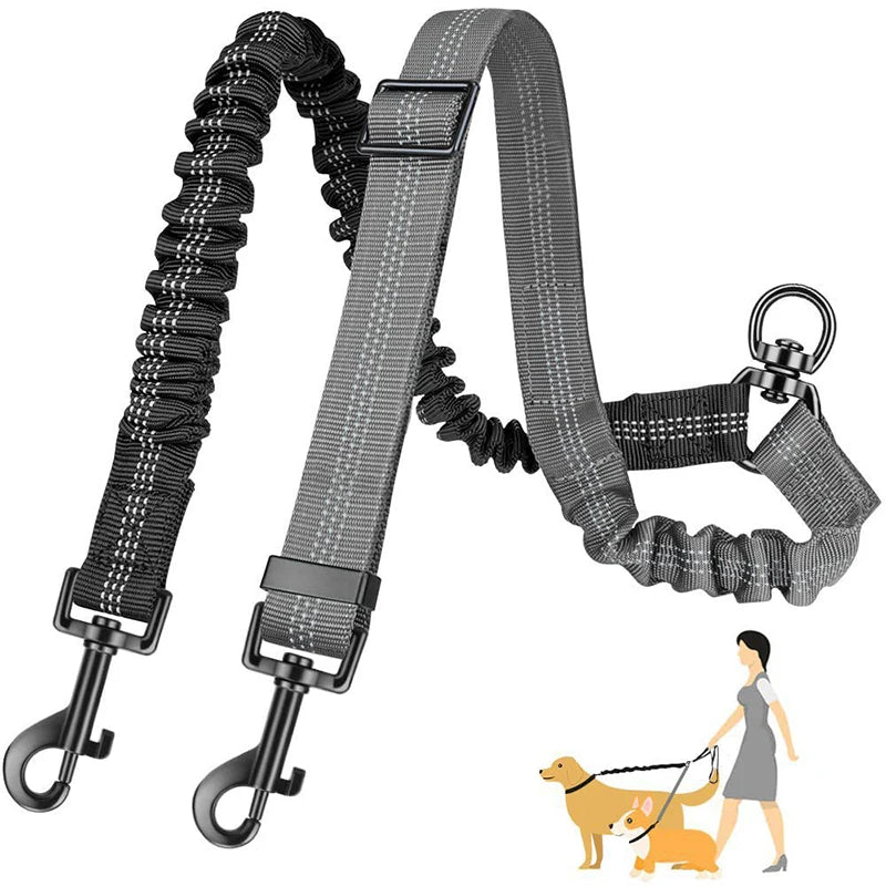 Hot Selling Double-Headed Automatic Retractable Nylon Reflective Fashion Sport Modern Pet Traction Leash for 2 Dogs Animal
