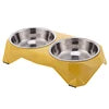 High Feet Anti-Skid Reptile Feeder Stainless Steel Bowls PP Stand Modern Waterproof Solid Rounded Cervical Vertebrae Neck