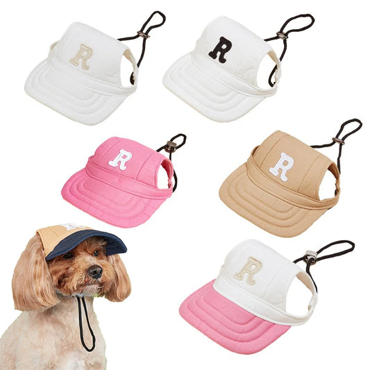 Adjustable Comfortable Eco-Friendly Breathable Solid Canvas Cats Pet Hat Summer Fashion Sport Style Baseball Ear Cap Flat