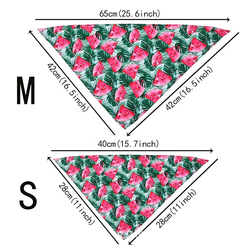 Cool Summer Dog Bandana Hawaii Style Flamingo Fruit Flower Leaves Printing Custom Thick Hat Made Polyester Cotton Winter Spring