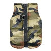 Warm Polyester Padded Geometric Mediterranean Pink Green Camouflage Service Dog Harness Vest Pet Winter Coat