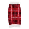 Cute Dog Sweater Red Houndstooth Knit Coat White Ribbed Trim Leisure Modern Design Winter Jumpers Outfit Small Dogs Acrylic Warm