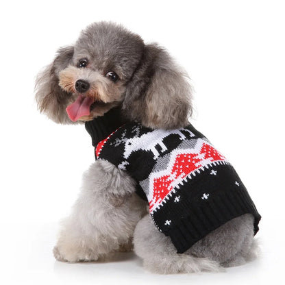 Classic Animal Reindeer Print Acrylic Dog Christmas Sweater Small to XXL in Shirt Style for Winter & Summer Use