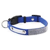 Modern Elegant Durable Sparkly Rhinestone Dog Collar ID Tag Adjustable Soft Microfiber Neckband D-Ring for Cats & Small Dogs