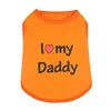 Wholesale Cute I Love Daddy Mommy Printed Cotton Dog T Shirts Tank Tops in XS S XL Sizes for Spring Summer Autumn Seasons
