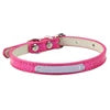 Low MOQ Shining PU Dog Collar with Custom Logo Solid Pattern Cat Neck Collars in XL XXL Sizes Engraved ID Name