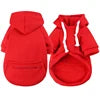 Solid Color Eco-Friendly Polyester Dog Cat Hoodie Zipper Pocket Soft Fleece Lined Warm Drawstring for Small/Medium Pets-Daily