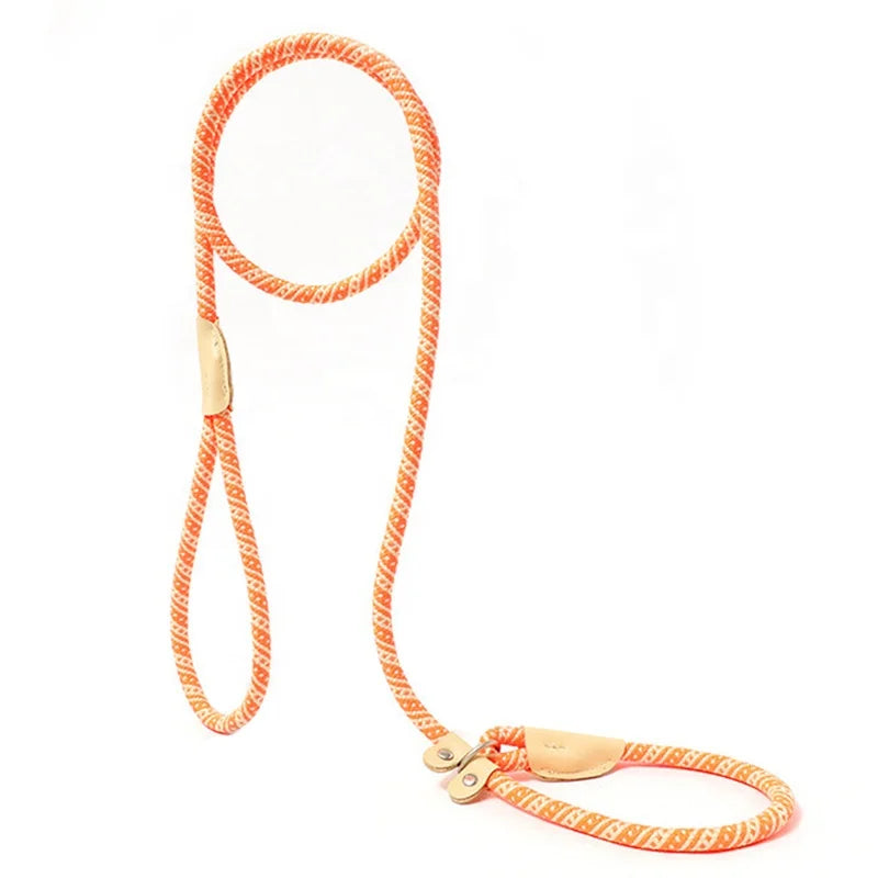 High Quality Solid Reflective Nylon Pet Collar Premium Outdoor Training Lead Dog Paracord Rope Exercise Walking