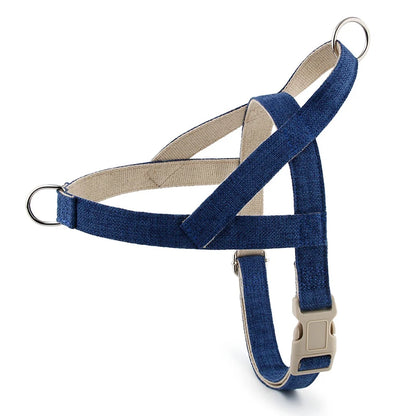 High Quality Oxford Dog Vest for Medium Large Dogs Fashionable Solid Color Durable Linen Harness Breathable Pet Harnesses