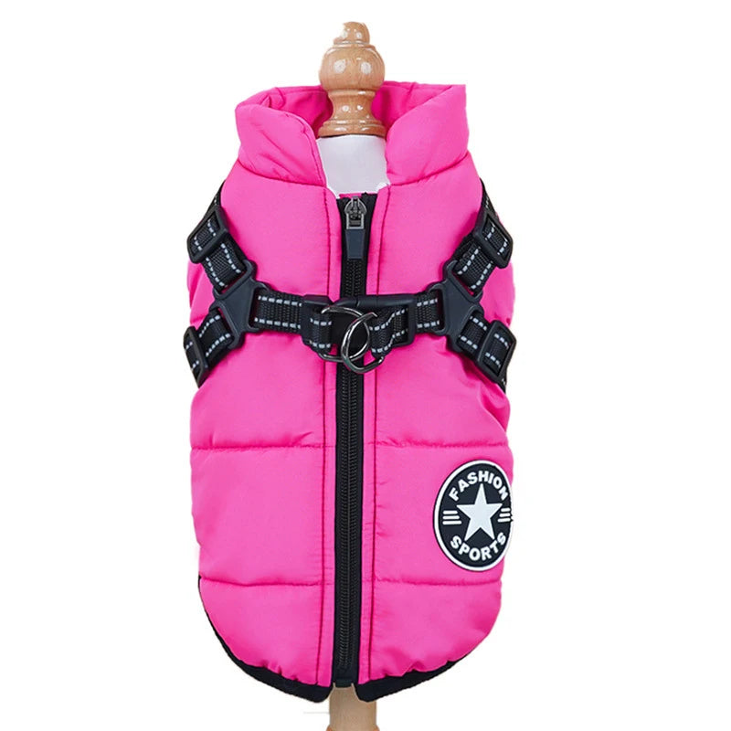 Thick Warm Winter Dog Coat Waterproof Quilted Polyester Jacket Leisure Sports Modern Nordic Design Outdoor Use Soft Fleece Lined