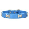 PU Leather Dog Collar Bone Studs Durable Adjustable Quick Release Buckle Collar for Dogs Fashionable Colorful Design 14