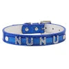 Custom Name GorisPet Luxury Dog Collar Rhinestone Letters DIY Personalized PU Pet Collar for Dogs Cats Sparkly Glitter