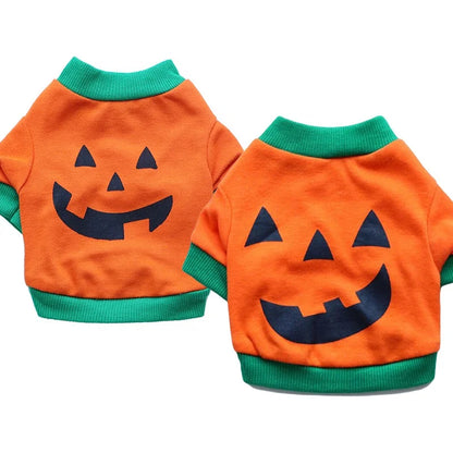 Wholesale Best Price Pumpkin Head Pet Sweatershirt Print Design Summer Winter Halloween Style Apparel for Dogs and Cats