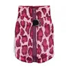 Warm Polyester Padded Geometric Mediterranean Pink Green Camouflage Service Dog Harness Vest Pet Winter Coat