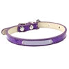Low MOQ Shining PU Dog Collar with Custom Logo Solid Pattern Cat Neck Collars in XL XXL Sizes Engraved ID Name