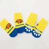 Cute Cartoon Duck Paw Anti-Slip Rubber Dog Socks Fashion Style Waterproof Pet Sock Shoes with Grip Knitted Animal Pattern