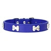 PU Leather Dog Collar Bone Studs Durable Adjustable Quick Release Buckle Collar for Dogs Fashionable Colorful Design 14