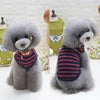 100% Cotton Striped Dog Vest & Tank Top Embroidery Soft Breathable Comfortable Multi-Color Small/Medium Dogs Summer Daily Wear