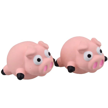 Eco-Friendly Cartoon Cute Pig Shaped Latex Waterproof Dog Chew Toy with Squeaker