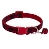 High Quality Adjustable Nylon Dog Collar Classic Plaid Design with Colorful Bell for Small Pets' Training