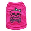 Cute Pink Skull Print Cotton Dog T-Shirt XS Pet Tee Modern Style Apparel Accessory for Summer and Spring Stocked Coats
