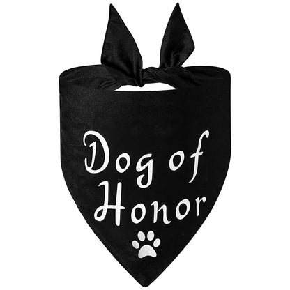 Happy Wedding Propose Marriage Custom Logo Sublimation Dog Bandana 100% Polyester for Fall Winter Summer Pet Apparel Accessory