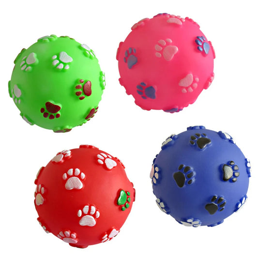Eco-Friendly Durable Vinyl Rubber Paws Cartoon Style Dog Toy Balls Pet Interactive & Movement Chew Toys with BB Squeaker