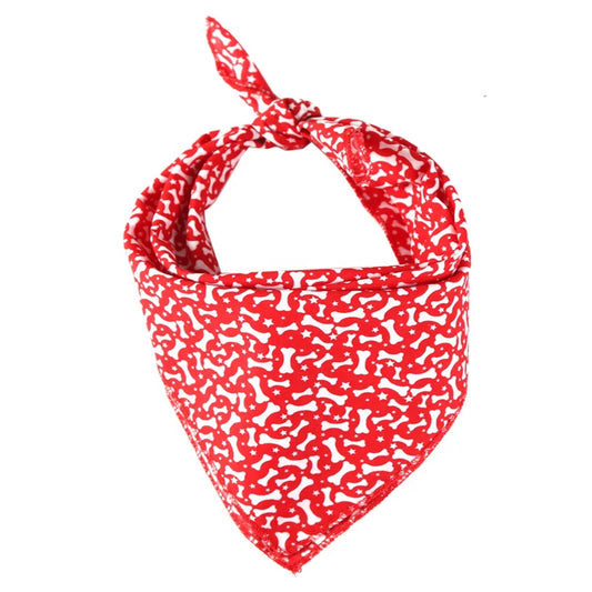 Wholesale Bone Star Print Polyester Cotton Dog Bandana Bone Star Print Soft Washable Reversible Neck Scarf for Small Large Pets