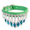 Luxury Blingbling XS Size Solid Pattern Cat Dog Collars Elegant Rhinestone Sparkling Jewel Beaded Charms for Spring Summer