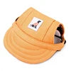 Pet Baseball Cap Adjustable Chin Strap Open Ear Design Dog Cat Sun Visor Hat Solid Pattern Breathable Eco-Friendly Mesh