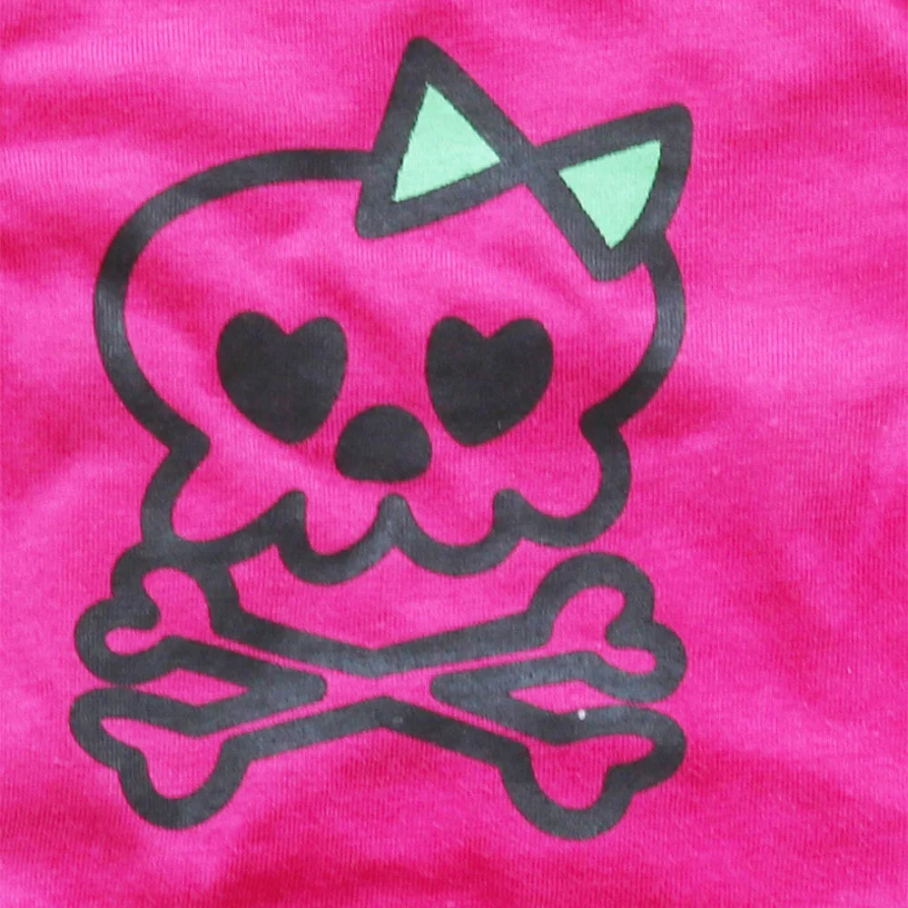 Cute Pink Skull Print Cotton Dog T-Shirt XS Pet Tee Modern Style Apparel Accessory for Summer and Spring Stocked Coats