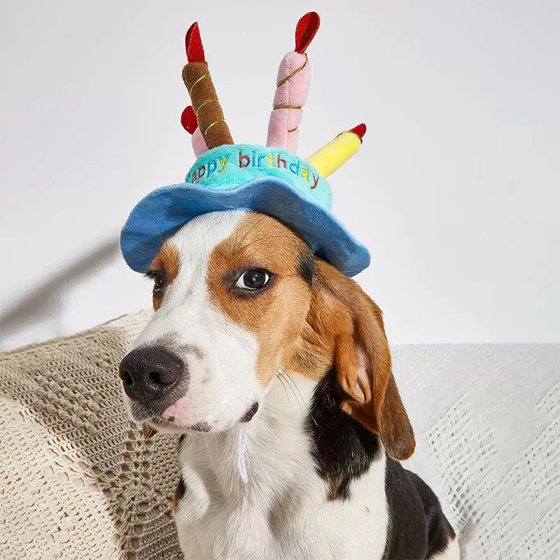 Adjustable Eco-Friendly Breathable GorisPet Pet Birthday Hat Dogs Cats-Soft Plush Material Print Ins Colorful Summer Spring