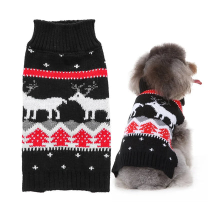 Classic Animal Reindeer Print Acrylic Dog Christmas Sweater Small to XXL in Shirt Style for Winter & Summer Use