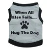 Luxury Summer Cool Pet T-Shirt Apparel with Cute Paws Hugging a Dog Modern Print for Spring Season