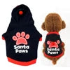 Christmas Santa Paws Printed Dog Clothing Custom Size Cotton Sweater Hoodie Modern Classic Western Cute Pet Shirt Summer Spring