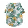 Hawaii Style Daisy Print Polyester Pet Coat Small Medium Dogs Breathable Short Sleeve Summer Shirt Collar Cute Floral Design